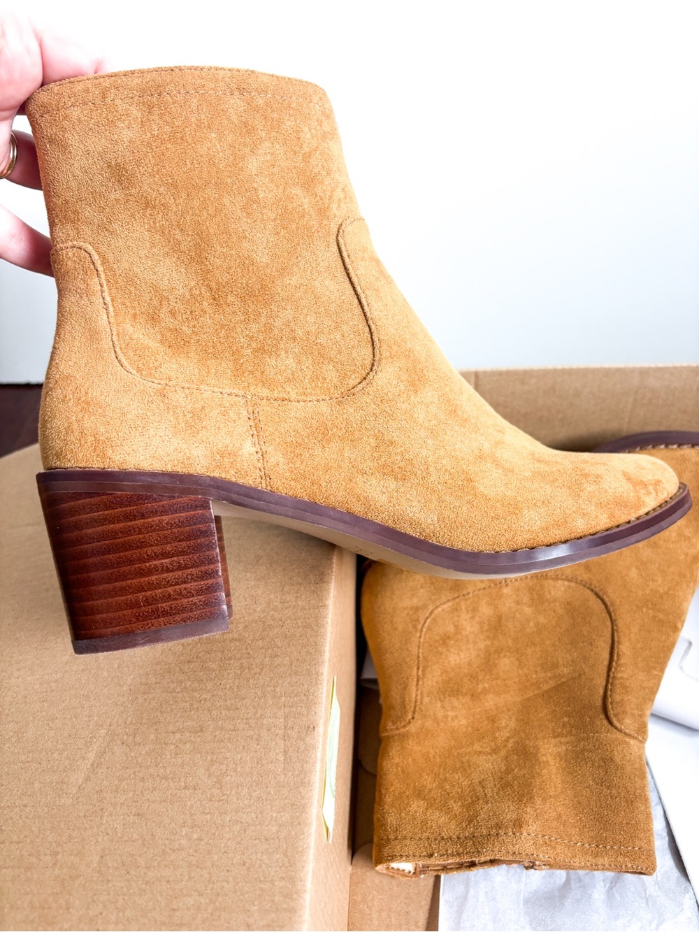 J. Crew NIB Women's Western Suede Ankle Boots in Camel